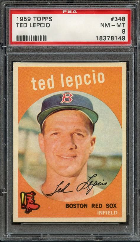 Lot Detail Topps Ted Lepcio Psa Nm Mt