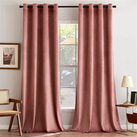 Amazon Anroduo Dusty Rose Velvet Curtains Inches Long Blackout