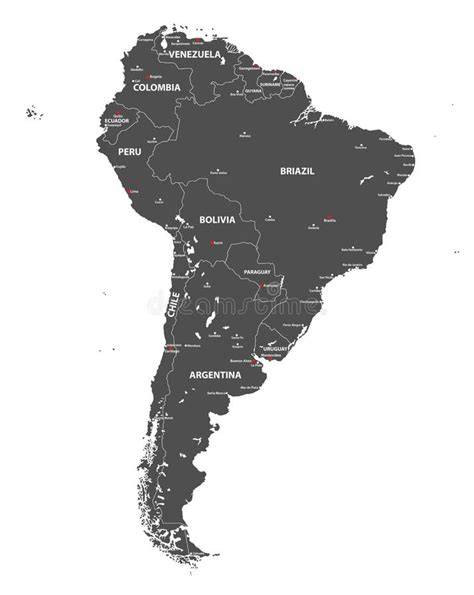 Eps Vector South America Map High Detailed Political Map South Images