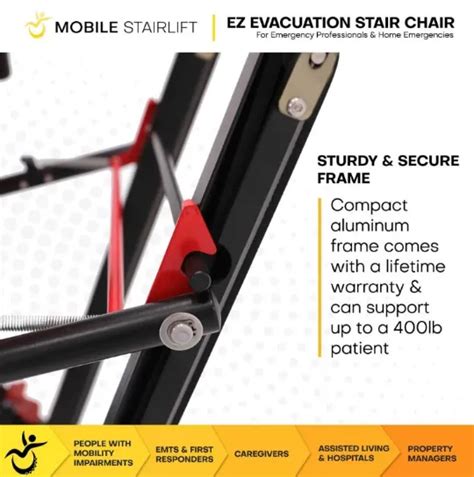 Foldable Evacuation Chair for Stairs - EZ Manual - 400 Pound Weight Capacity