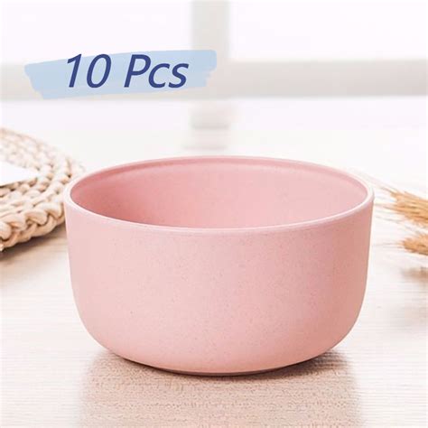 Yoexto 10 Pcs 20 Oz Unbreakable Cereal Bowls Reusable Wheat Straw Fiber Lightweight Bowl Sets