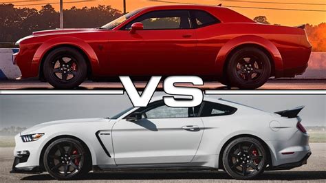 2018 Dodge Challenger SRT Demon Vs 2017 Ford Mustang Shelby GT350R