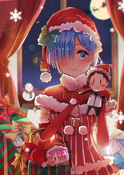 1208428 Christmas Legs Together Anime Girls Santa Hats Green Hair Anime Redhead Rare