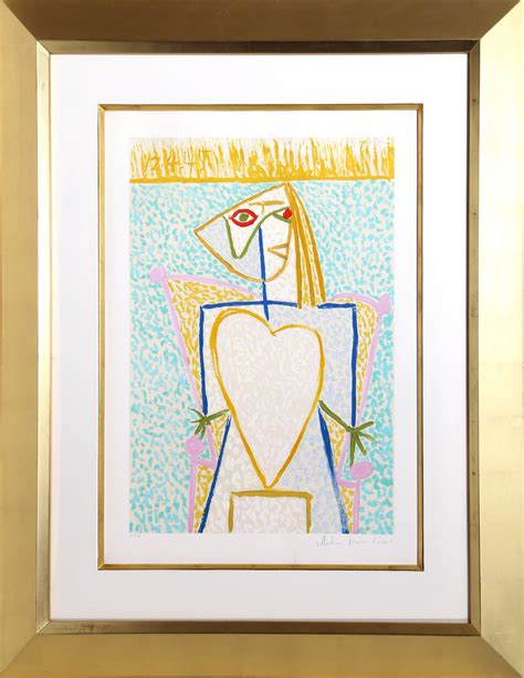 Pablo Picasso Femme Au Buste En Coeur Lithograph By Marina Picasso Estate Collection For Sale