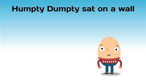 Humpty Dumpty Sat On A Wall Poem