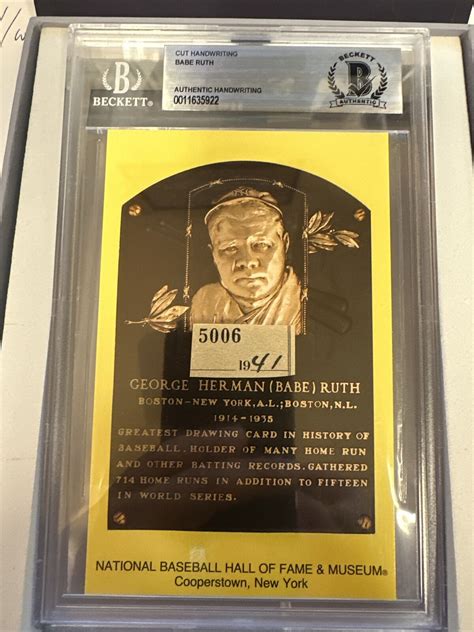 Babe Ruth Cut Autograph Beckett Dna Authentic Handwriting Ebay