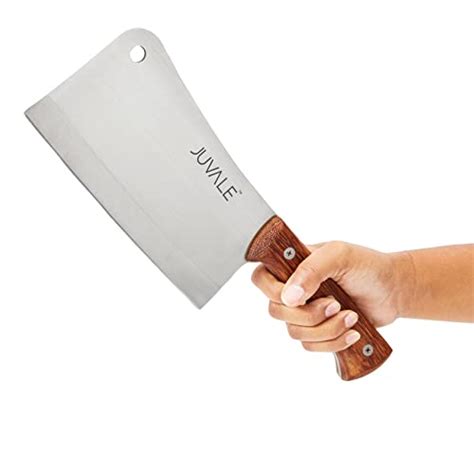 Juvale Stainless Steel Meat Cleaver Knife With Wooden Handle Heavy