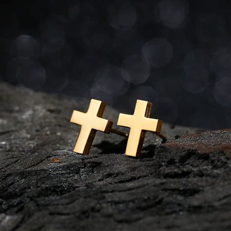 Jeulia Cross Men S Stainless Steel Stud Earrings Jeulia ZA