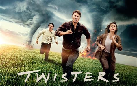 New Twisters Poster With Daisy Edgar Jones Glen Powell And Anthony Ramos