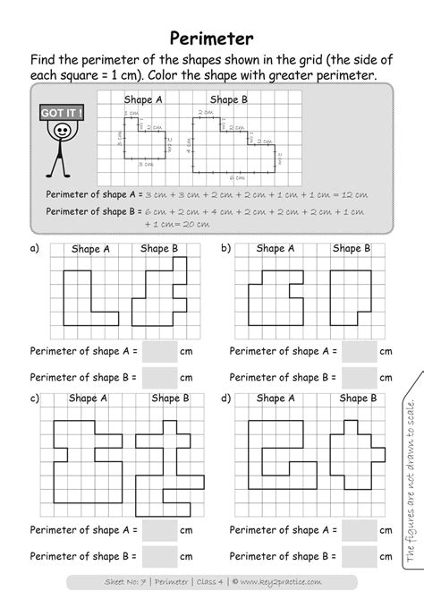 Maths Worksheets Grade 4 Perimeter Key2practice Workbooks