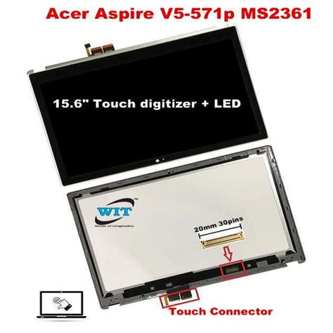 15 6 Inch 30pins EDP WXGA HD Touch Screen Digitizer With LED Display