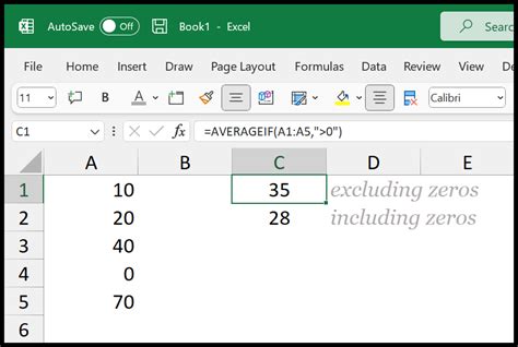 Average Number But Exclude Zeros 0 Excel Formula