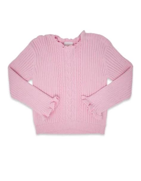 Pink Cable Knit Sweater Mini Macarons Boutique