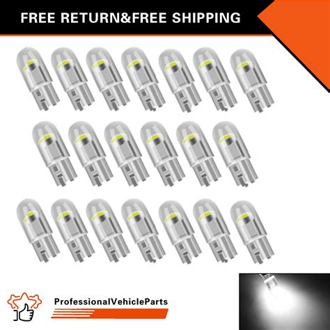 20X Super White T10 168 W5W 2825 LED License Plate Interior Light Bulb