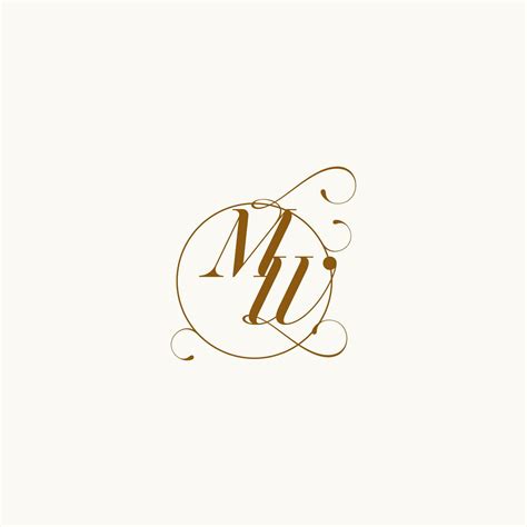 MW Wedding Monogram Initial In Perfect Details 34902650 Vector Art At