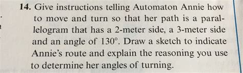 Solved 14 Give Instructions Telling Automaton Annie How To