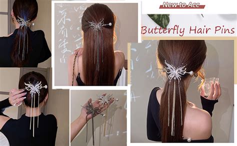 Amazon Metal Butterfly Hair Stick Pearl Hair Chopsticks Hair Clip