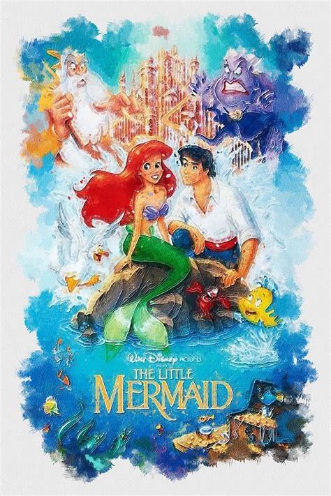 Movie The Little Mermaid 1989 Prince Eric Ariel King Triton Mermaid Ursula Flounder Scuttle