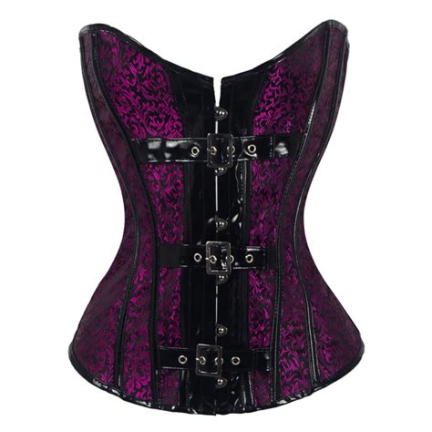 Florata Steampunk Corset Purple Steel Bone Underbust Corsets Sexy Waist