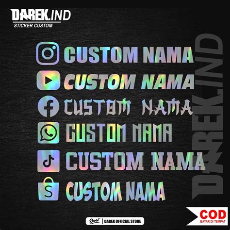 Jual Stiker Cutting Nama Sticker Custom Nama Hologram Stiker Jepang