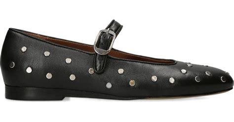 Le Monde Beryl Leather Studded Mary Jane Flats In Black Lyst