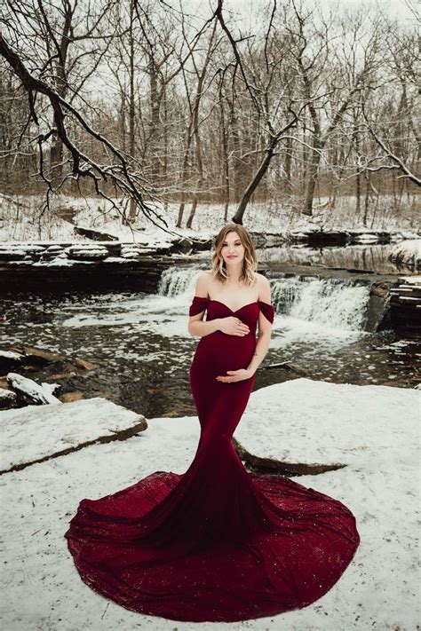 Athena Maternity Photoshoot Dress Merlot Jersey Gown Convertible O