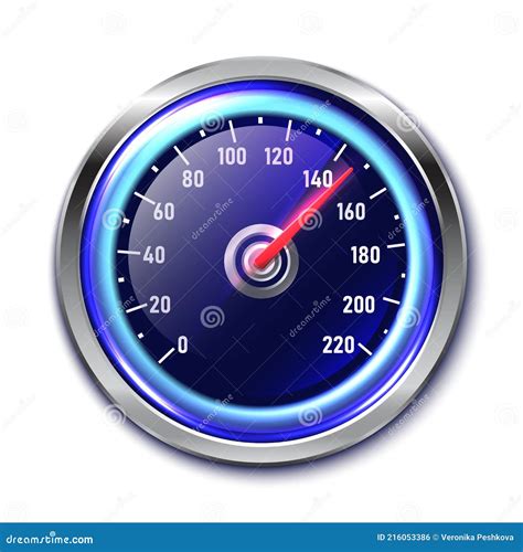 Indicador De Velocidade De Carro Vetorial Realista Isolado Em Fundo