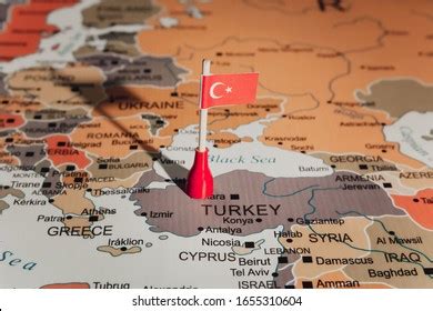 Turkey Flag On Turkey Map Turkish Stock Photo Edit Now