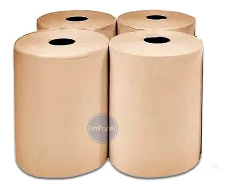 4 Rollos Bobinas Papel Tissue Toalla 20cm X 200mts Beige 3kg