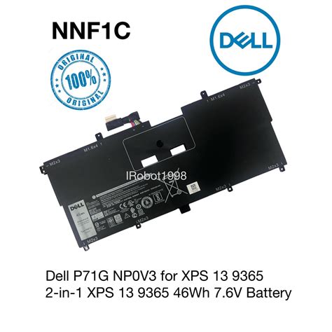 Original Dell NNF1C P71G NP0V3 For XPS 13 9365 XPS 13 9365 2 IN 1 46Wh