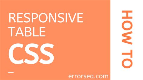 How To Create A Responsive Table Using Css Bootstrap Errorsea