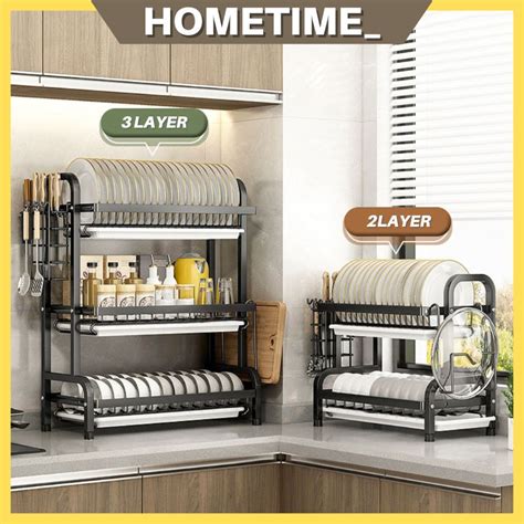 Cm Rak Pinggan Mangkuk Dish Rack Stainless Steel Rak Sinki Dapur