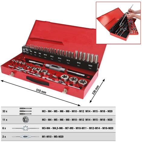 Coffret de tarauds et filières HSS Co 54 pcs