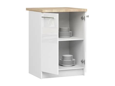 Meuble De Cuisine Bas AKORD S60 OLIWIA Modulable Blanc 60 Cm 2 Portes