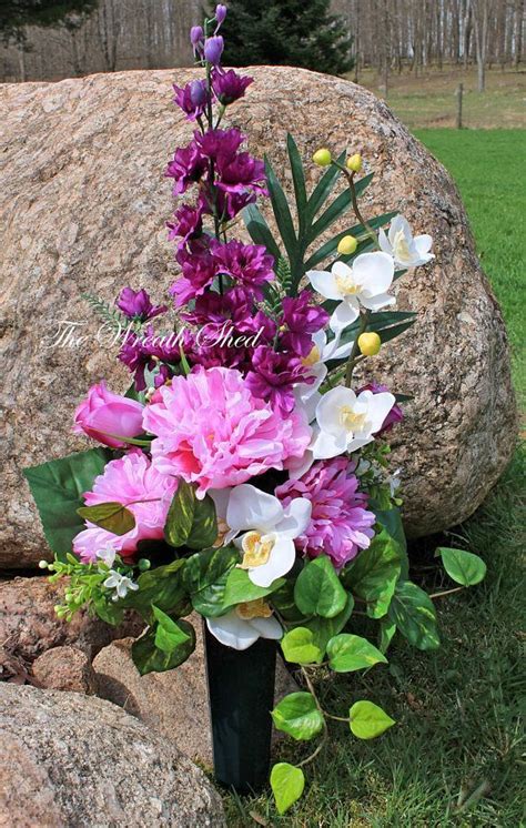 Diy Headstone Floral Saddles Flower Vase Arrangements Cemetery