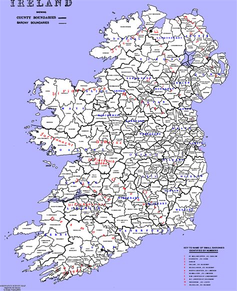 Ireland County- Barony Map - Ireland • mappery