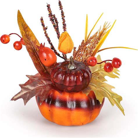 Amazon Whaline Fall Thanksgiving Artificial Pumpkin Centerpiece