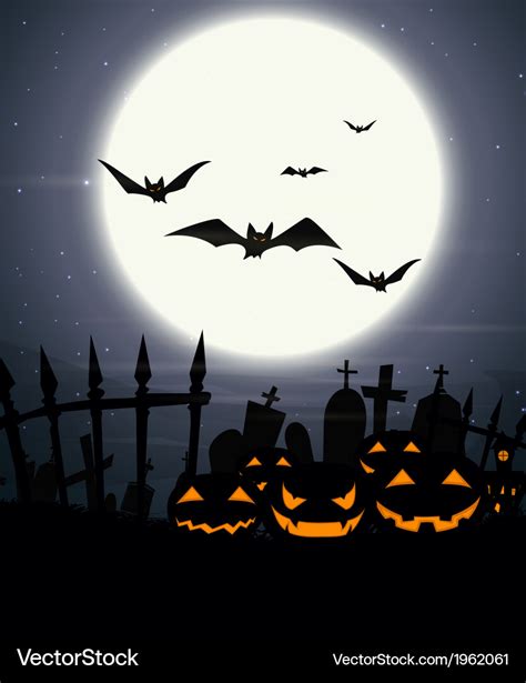 Halloween background with full moon Royalty Free Vector