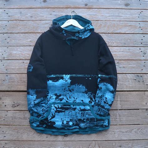 Mens Reversible Hoody In Tealblack Isea Surfwear