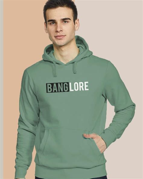 Buy Mens Green Bangalore Typography Hoodie For Men Online At Bewakoof