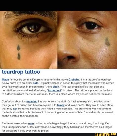 Teardrop Tattoo Made Famous By Johnny Depp S Character In The Movie