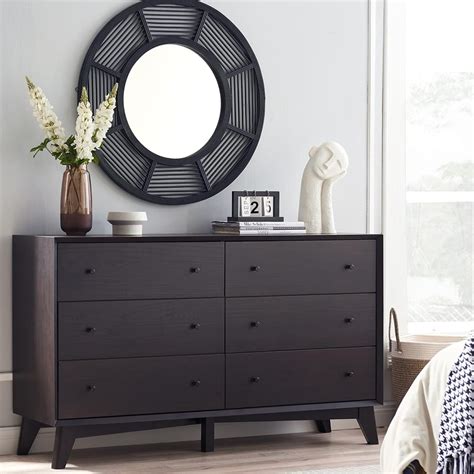 6 Drawer Dresser for Bedroom Mid-Centry Modern Dresser Wide 6 Chest of ...