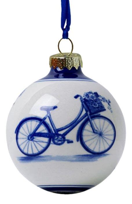 Delfts Blauwe Kerstbal Met Fiets Cm Kopen Bij Hollandwinkel Nl