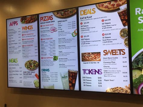 Menu At Chuck E Cheese Pizzeria Kapolei 700 Haumea St