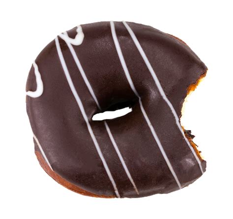 Donut De Chocolate Mordido Con Chispitas De Colores Aislado Sobre Fondo