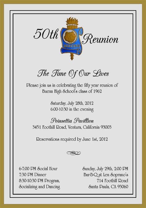 50th Class Reunion Idea | Class reunion invitations, Reunion ...