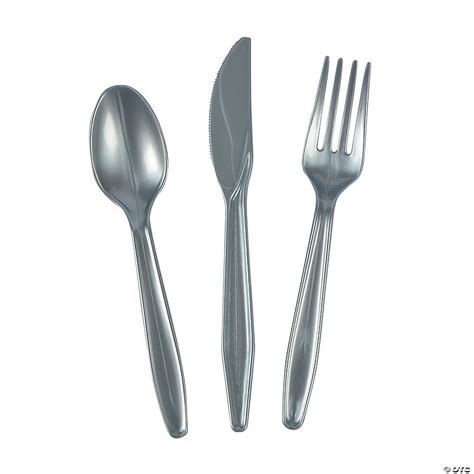 Bulk Silver Plastic Cutlery Sets for 70 - 210 Ct. | Oriental Trading