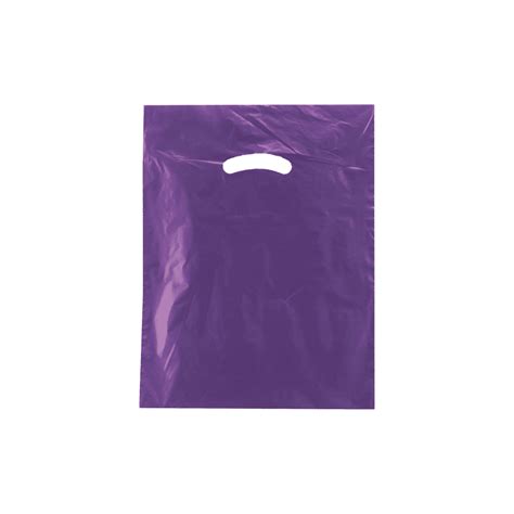 Purple Super Gloss Die Cut Handle Bag 12x15 Enviropackaging