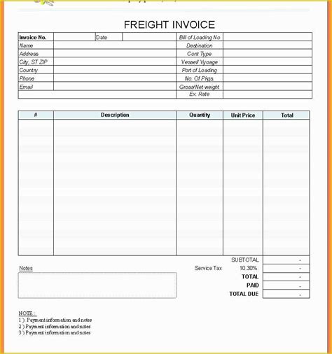 Free Trucking Invoices Templates