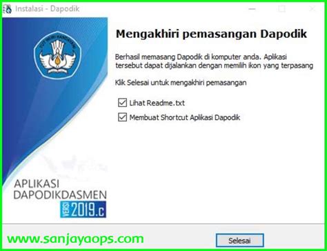 Langkah Langkah Instal Aplikasi Dapodik Versi 2020 Sanjayaops